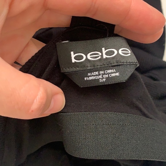 Bebe Logo Racer Back Ribbed Bodycon Dress - Picture 6 of 10